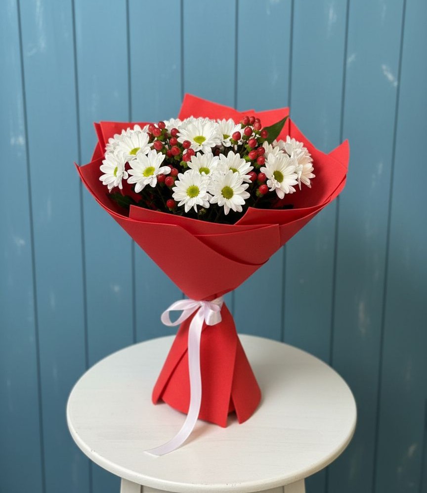 Букет цветов из: Хризантемы в Краснознаменске Московской области