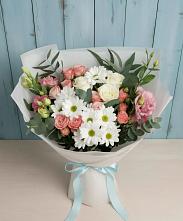 Букет цветов из:  Розы, Лизиантусы и Хризантемы в Краснознаменске Московской области
