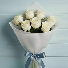 Букет 7 Белых роз Эдлесс Лав в Краснознаменске Московской области