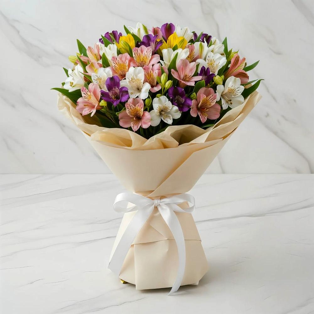 Букет цветов из: Альстромерии в Краснознаменске Московской области