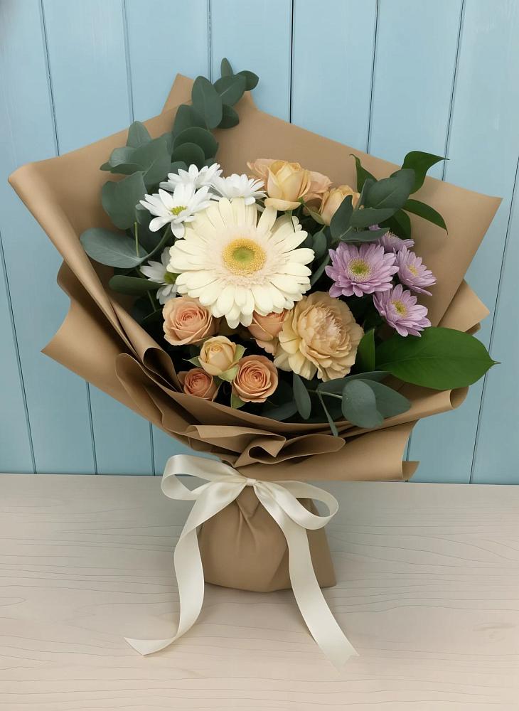 Букет цветов из: Герберы и Хризантемы в Краснознаменске Московской области