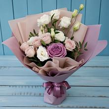 Букет цветов из:  Розы и Лизиантусы в Краснознаменске Московской области