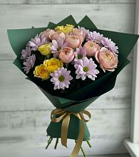 Букет цветов из:  Хризантемы и Розы в Краснознаменске Московской области