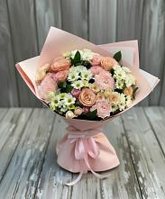 Букет цветов из:  Гвоздики, Розы и Хризантемы в Краснознаменске Московской области