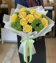 Букет цветов из:  Хризантемы и Розы в Краснознаменске Московской области
