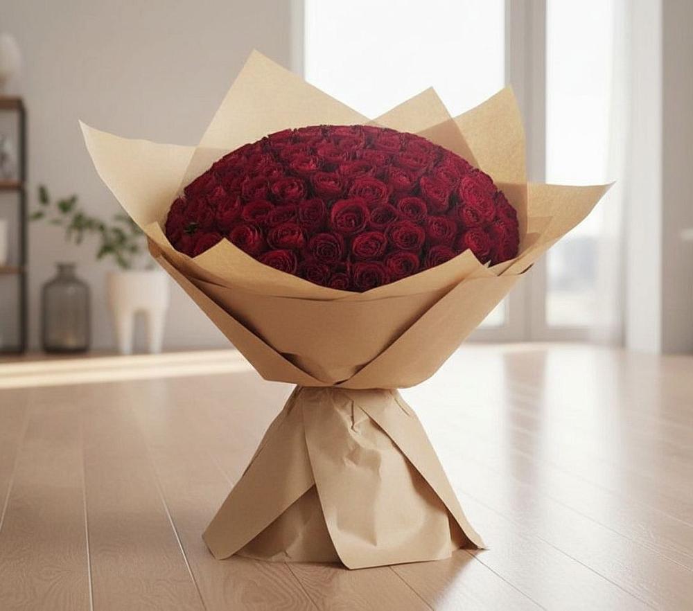 Букет 101 Красная роза в Краснознаменске Московской области