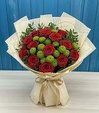 Букет цветов из:  Розы и Хризантемы в Краснознаменске Московской области