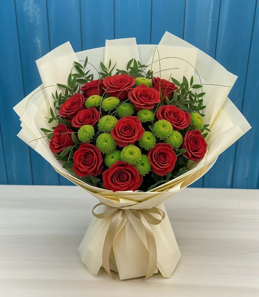 Букет цветов из: Розы и Хризантемы в Краснознаменске Московской области