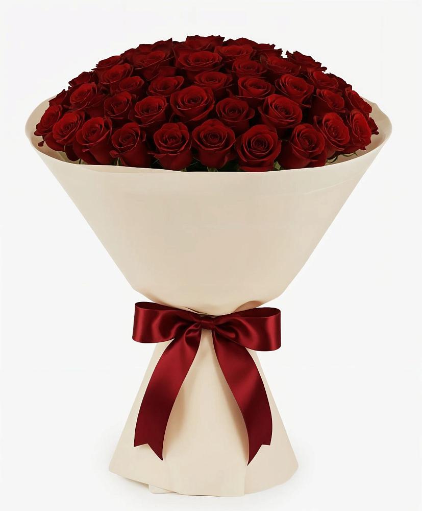 Букет 101 Бордовая роза Блэк Бакарра в Краснознаменске Московской области