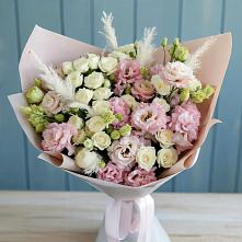 Букет цветов из:  Альстромерии и Розы в Краснознаменске Московской области